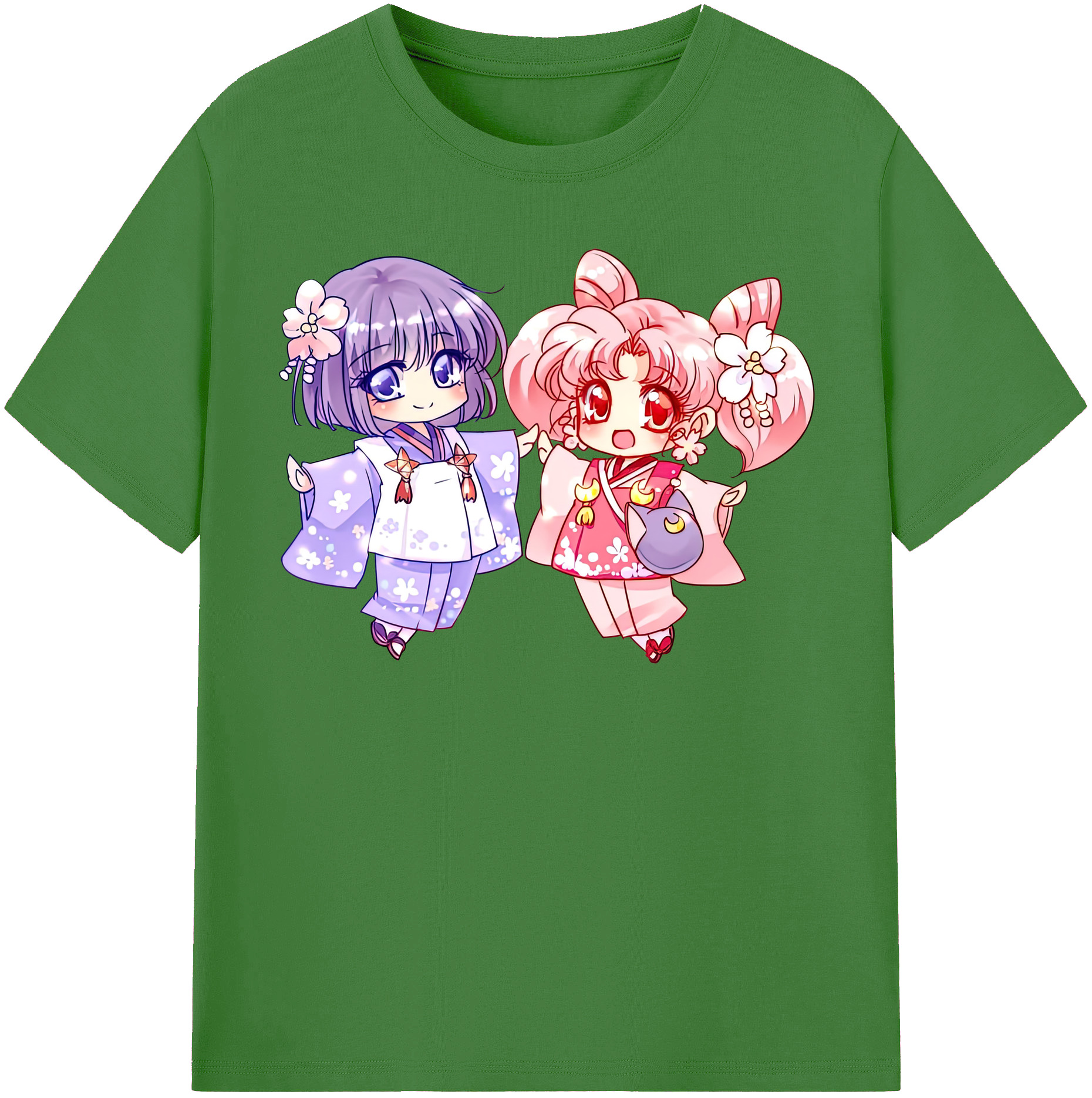 （画像用） 美少女戦士セーラームーン ちびうさ Sailor Moon Chibiusa Tsukino Usagi Small Lady Serenity レディースカジュアルプリントTシャツ（綿100％）